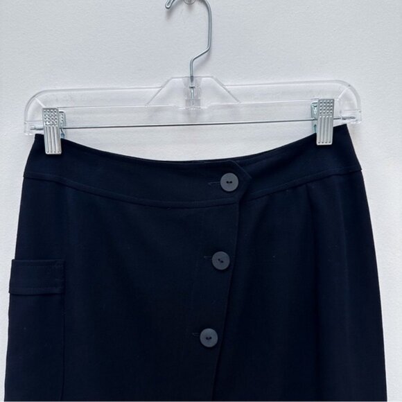 Vintage DKNY Wool Button Front Skirt - Picture 2 of 3